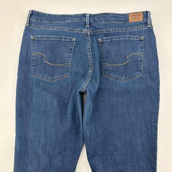 Signature By Levi Strauss Mid Rise Bootcut Women's size 14 Long Blue Denim Jeans - Picture 6 of 6